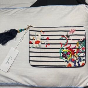 Camilla zip top clutch